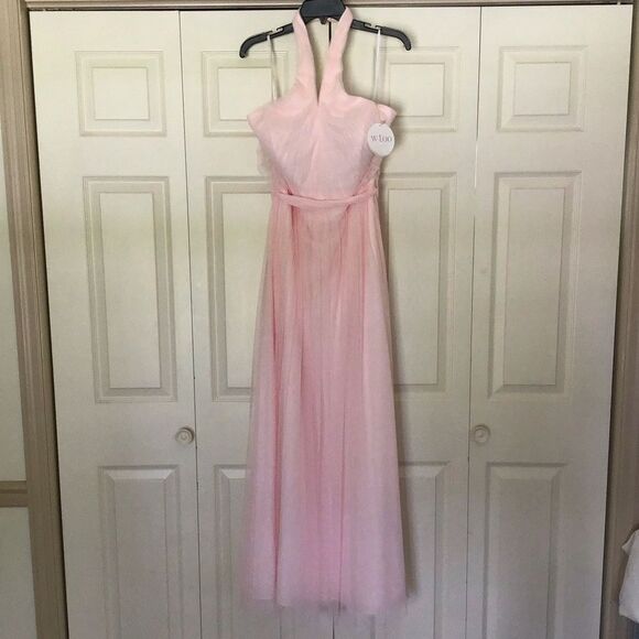 NWT WToo 560 Ice Pink Halter Bridesmaids Formal Dress Read All - Picture 5 of 10